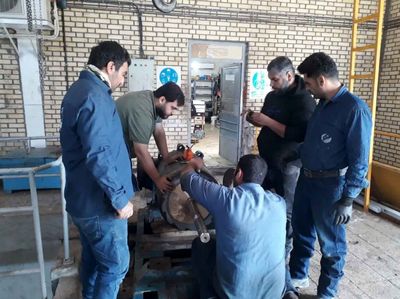 مونتاژ پمپ رزرو هالبرگ خط ۴۰ اینچ تاسیسات آبرسانی شهید بهنام محمدی مسجدسلیمان 