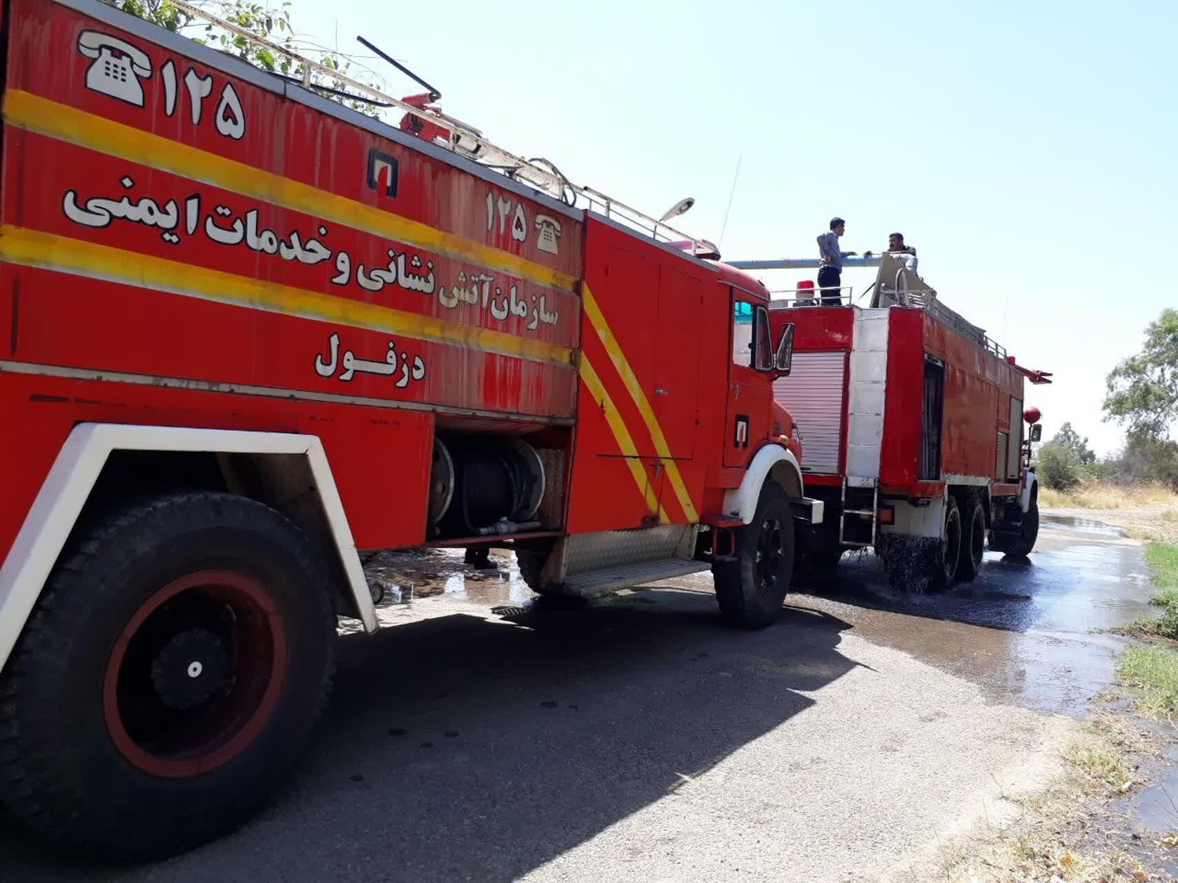 آتش سوزی در کوی سوم شعبان دزفول مهار شد