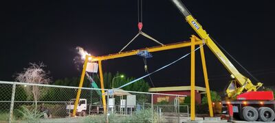 نصب و راه اندازی یک دستگاه جرثقیل کارگاهی در تاسیسات کوت امیر