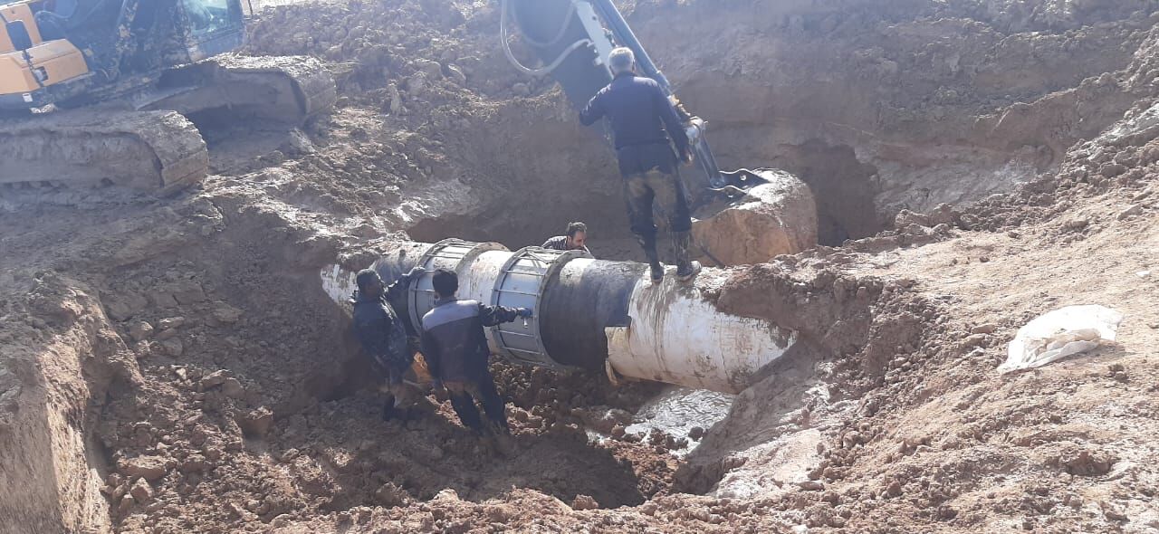 رفع شکستگی خطوط آبرسانی در مناطق جنوب شرق خوزستان