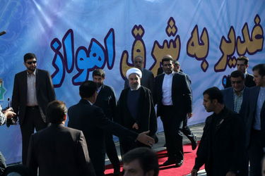 تصاویر افتتاح بخشی از طرح آبرسانی غدیر با حضور رئیس جمهور در اهواز
