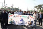 حضور مدیر عامل سازمان آب و برق خوزستان در راهپیمایی یوم الله ۱۳ آبان 