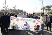 حضور مدیر عامل سازمان آب و برق خوزستان در راهپیمایی یوم الله ۱۳ آبان 