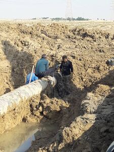 شکستگی و نقاط فرسوده خط لوله انتقال آب به شهرستان هندیجان تعمیر و بازسازی شد