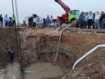 تعمیرات خط انتقال آبرسانی آب جنوب شرق خوزستان با ۴۰ ساعت تلاش شبانه روزی