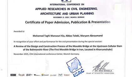 درخشش مقاله پرسنل معاونت سد و نیروگاه سازمان آب و برق خوزستان در کنفرانس بین‌المللی مونیخ