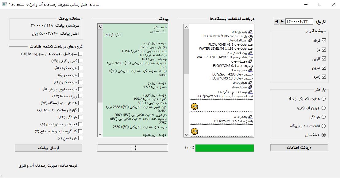 سامانه اطلاع رسانی رصدخانه آب و انرژی راه اندازی شد