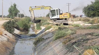 عملیات لایروبی کانال اصلی شبکه فجر و جایزان انجام شد
