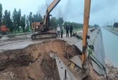 ترمیم سریع و مجدد کانال پای پل در شبکه آبیاری کرخه شمالی در سیلاب بارندگی