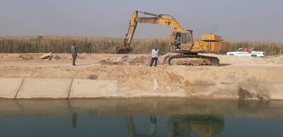 ترمیم سه نقطه از کانال پای پل در شبکه آبیاری کرخه شمالی