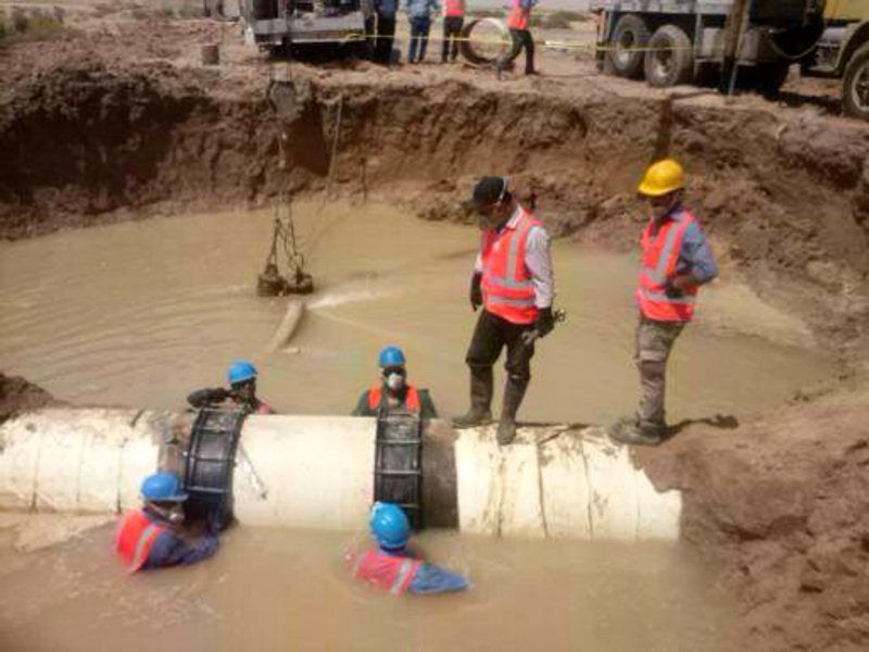 خط لوله انتقال 900 میلی متری مرغزار تعمیر و بازسازی شد