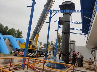 نصب و راه اندازی الکتروپمپ 510 کیلو واتی در شبکه آبیاری شمال شرق اهواز  