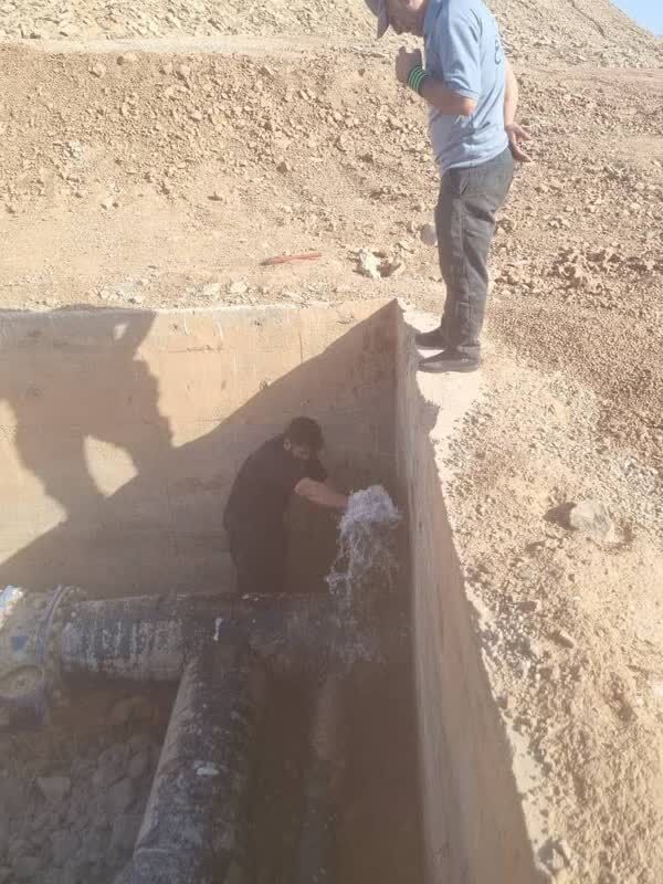 سرویس و رفع اشکال شیر هوای خط لوله ۲۴ اینچ آبرسانی مسجدسلیمان