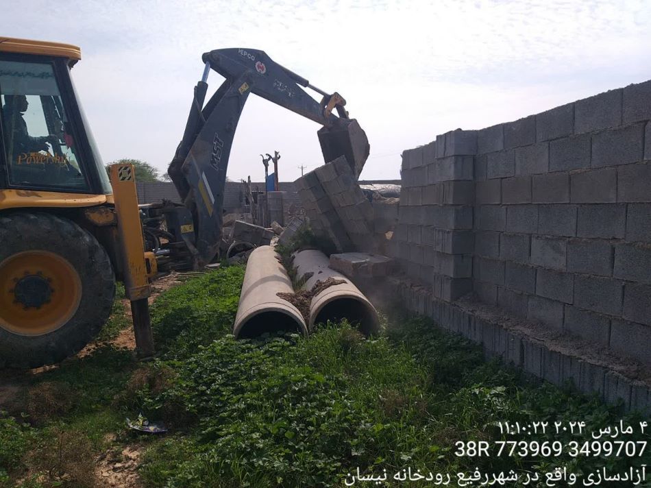 آزاد سازی ۳۵۰۰ مترمربع از اراضی بستر رودخانه نیسان