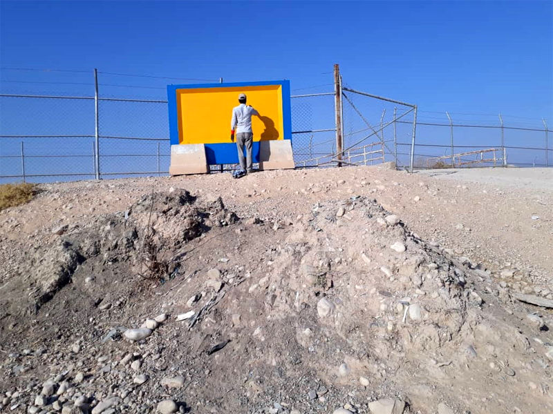 پایان عملیات رنگ آمیزی تابلوهای هشداردهنده در سطح شبکه های تحت پوشش آبیاری مارون