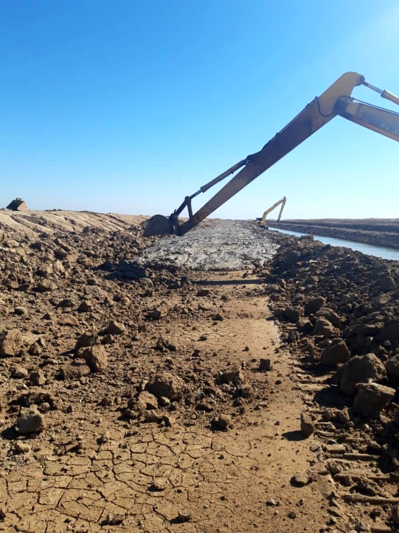 اتمام لایروبی و لجن برداری ماشینی زهکش RMD هندیجان