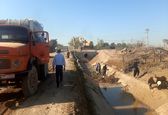 بازسازی کامل آبگیر ورودی یک کانال آبیاری در منطقه شرق شبکه دز