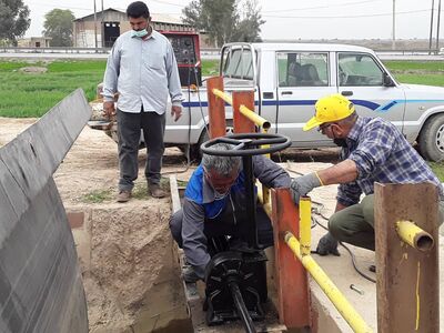 تامین آب اراضی کشاورزی شبکه آبیاری کوثر در شرکت آبیاری کرخه و شاوور با تمام توان ادامه دارد