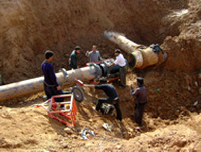 ترمیم خط لوله انتقال آب ایستگاه پمپاژ شبکه آبیاری شرق گرگر