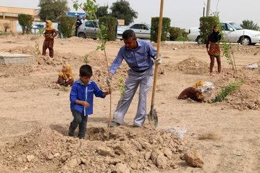 آیین درخت کاری در شرکت آب جنوب شرق