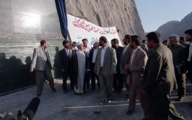 آیین افتتاحیه سد مخزنی مارون با حضور آیت الله هاشمی رفسنجانی- تیر ماه 1376