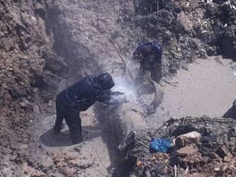رفع شکستگی خط لوله آبرسانی به شهرستان امیدیه