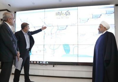بازدید رئیس جمهور و وزیر نیرو از مرکز دیسپاچینگ سازمان آب و برق خوزستان